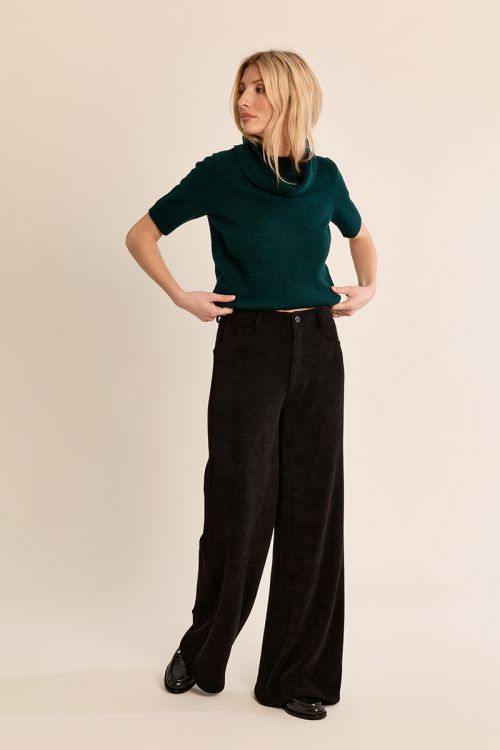 Pull manches courtes, col boule