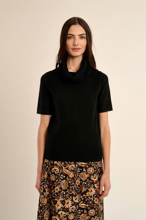 Pull manches courtes, col boule