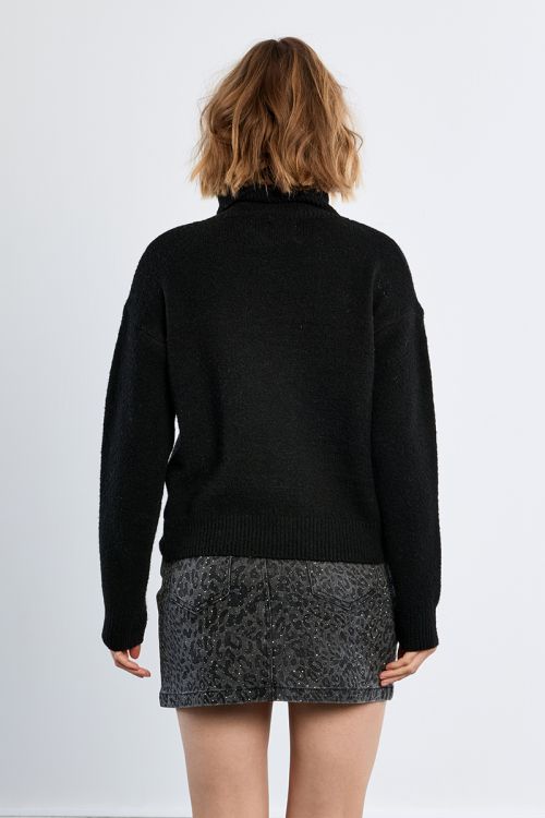 Pull col roulé uni