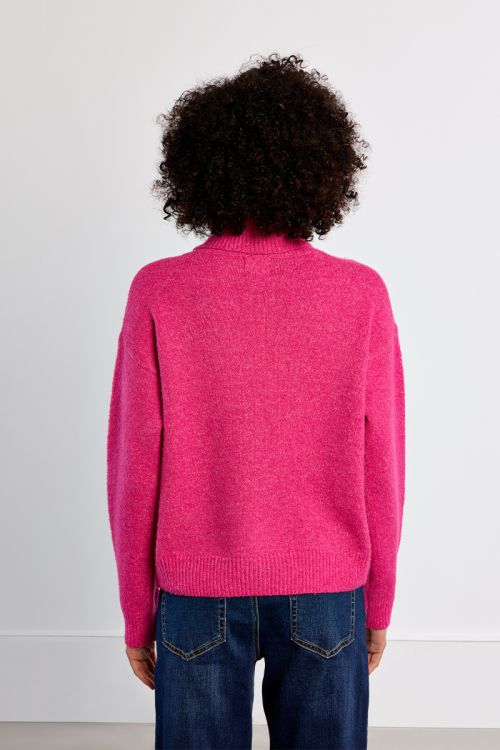 Pull col roulé uni