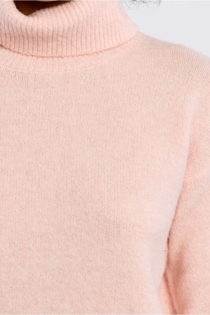 Pull col roulé uni