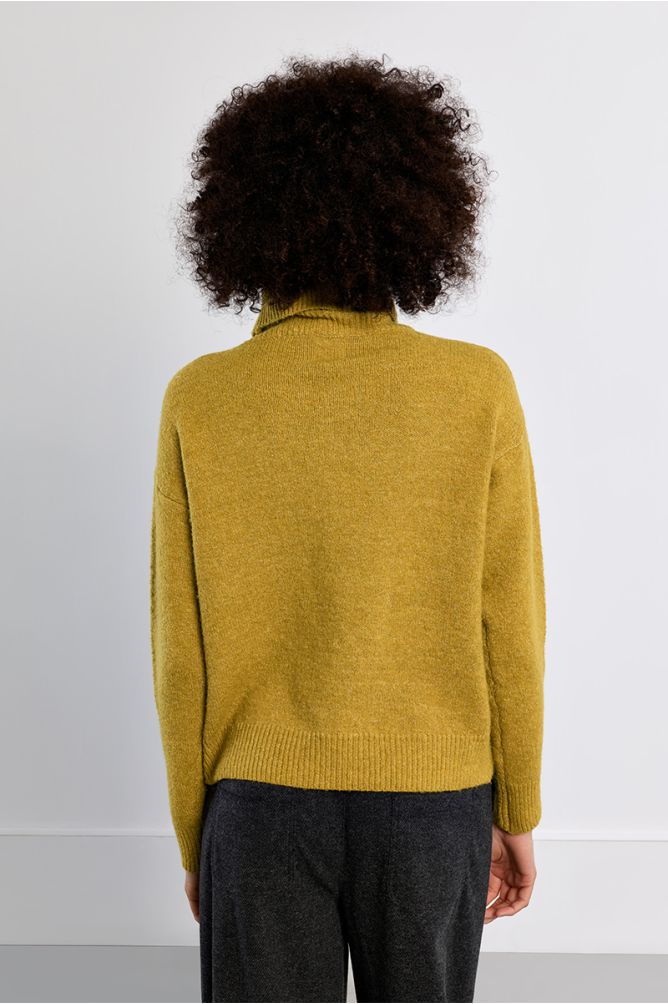 Pull col roulé uni