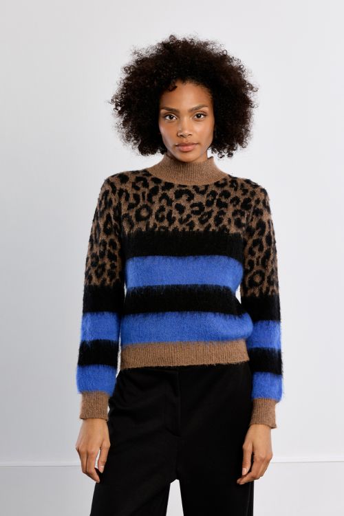 Pull en maille léopard