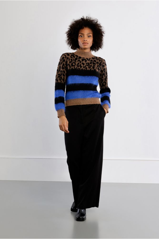 Pull en maille léopard