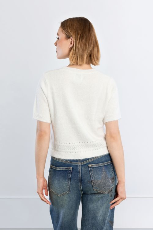 Jersey de manga corta en punto bordado