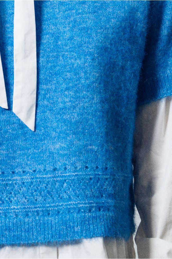 Pull en maille manches courtes, uni