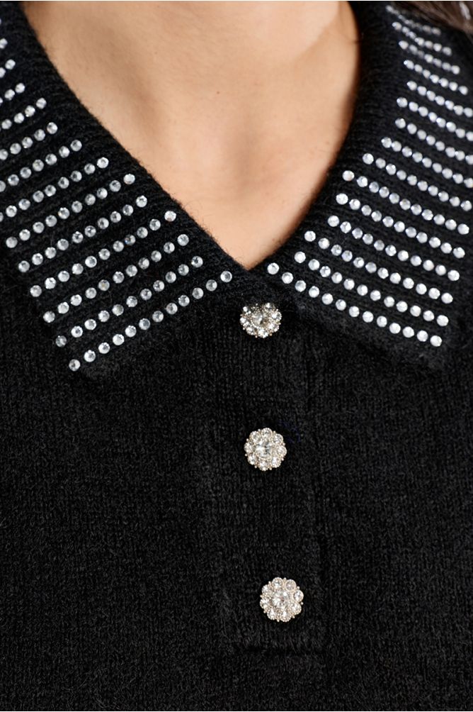 Polo en maille, strassé