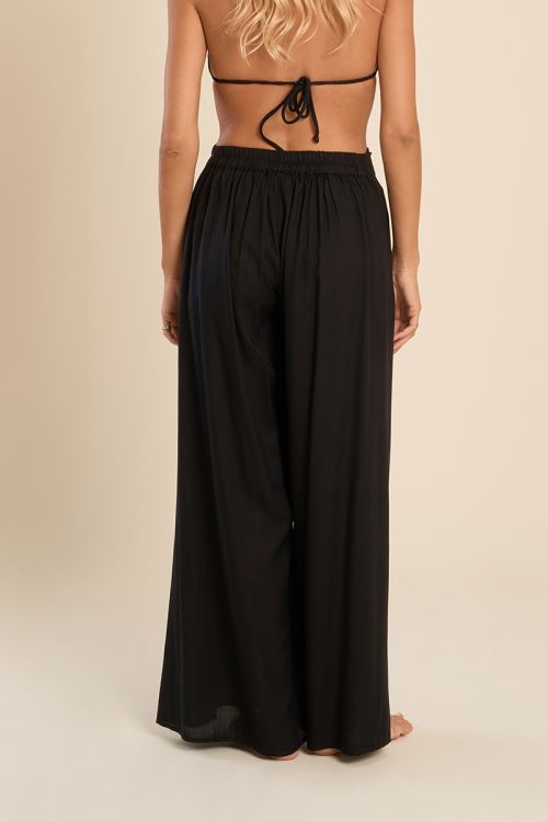 Wide waistband tie pants