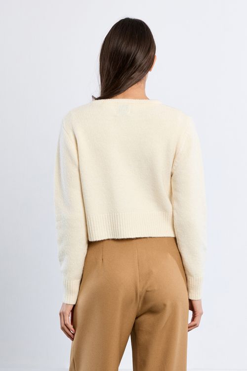 Cardigan ouvert en maille duveteuse