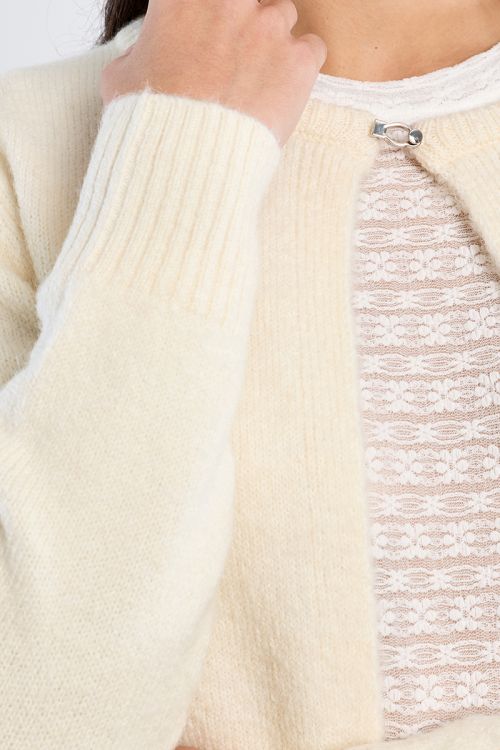 Cardigan ouvert en maille duveteuse