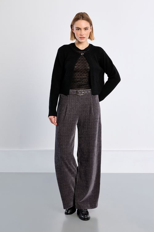 Cardigan ouvert en maille duveteuse