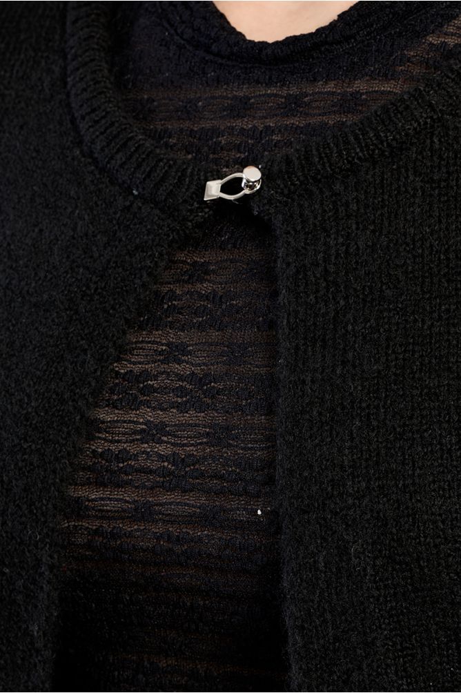 Cardigan ouvert en maille duveteuse