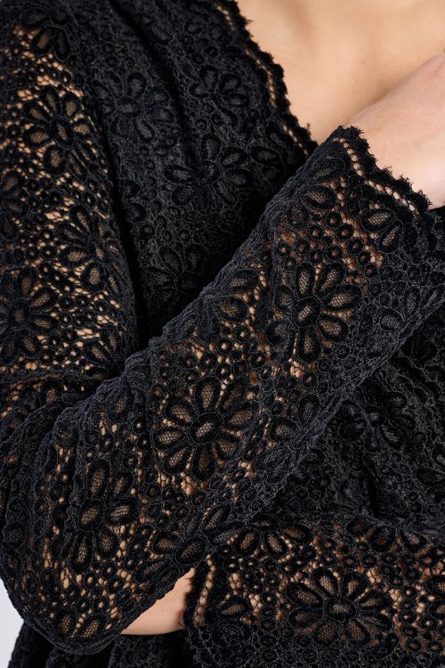 Top asymétrique en velours, brodé