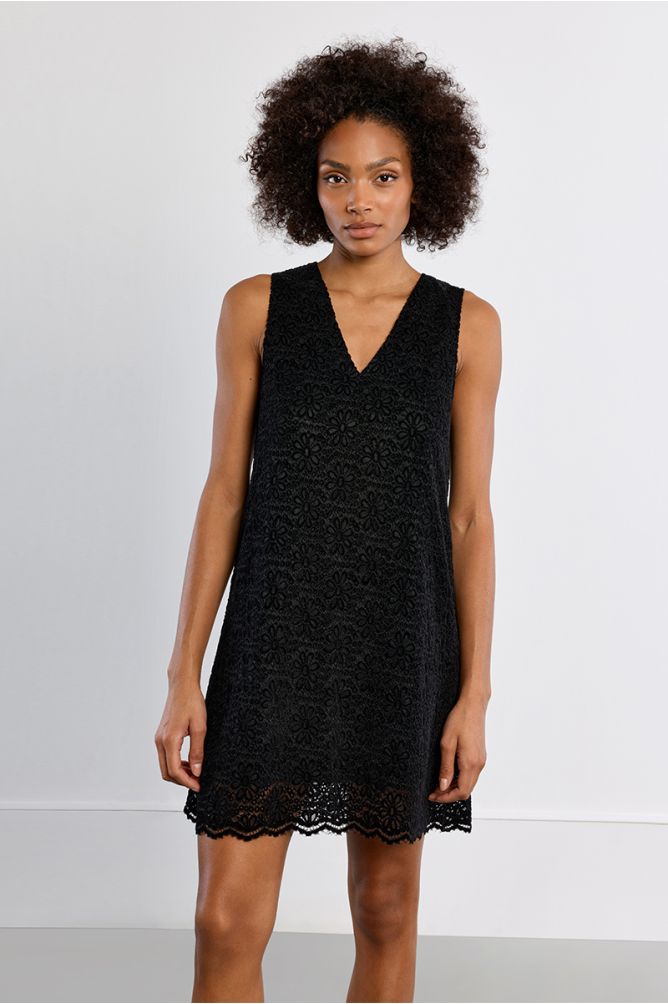 Robe mini en velours, brodée