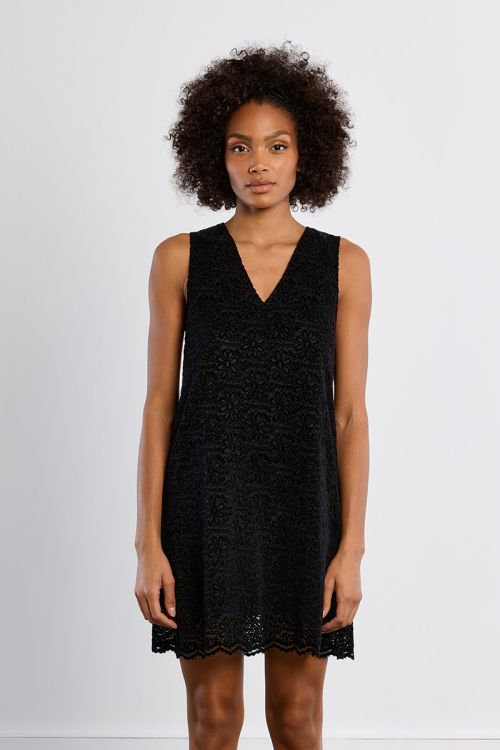 Robe mini en velours, brodée