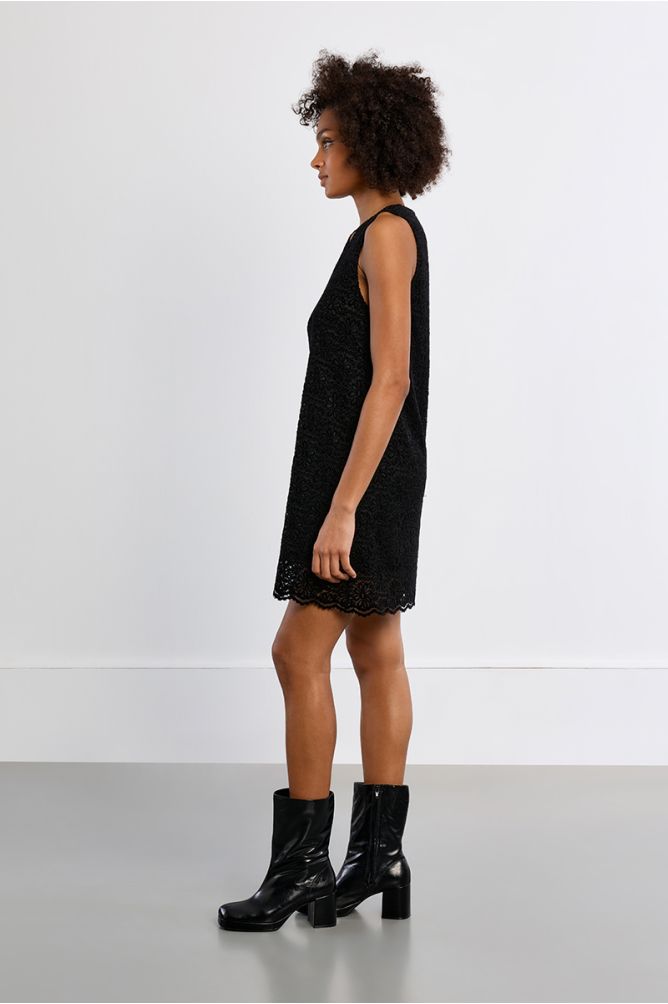 Robe mini en velours, brodée