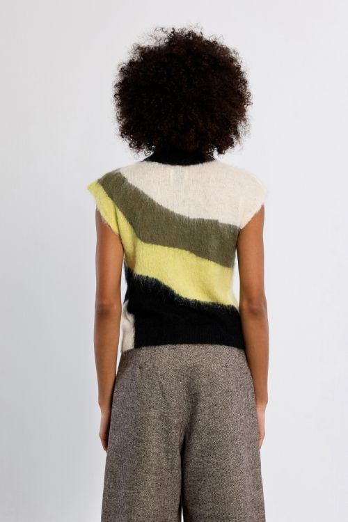 Pull en maille brossée, sans manches