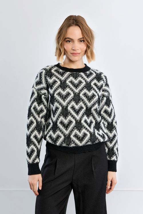 Jersey de manga larga con corazones