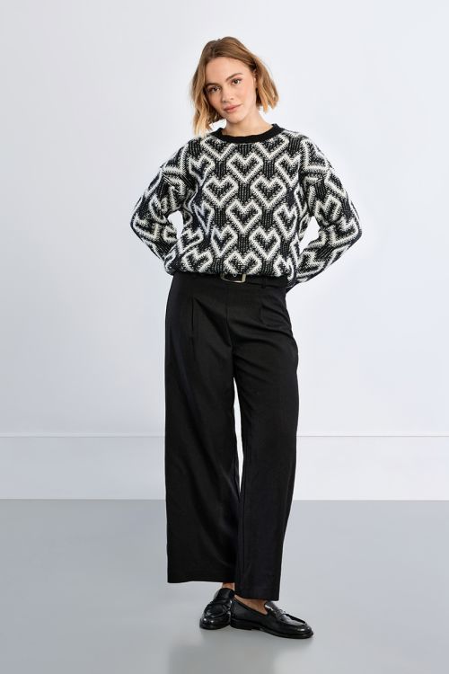 Pull jacquard à cœurs