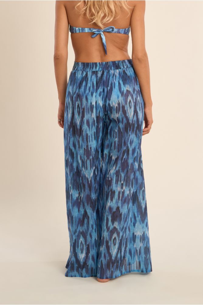 Pantalón de mujer largo, con lazada.