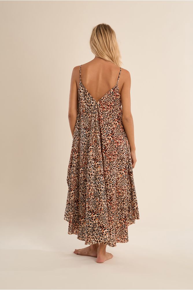 Longue robe fluide, imprimée