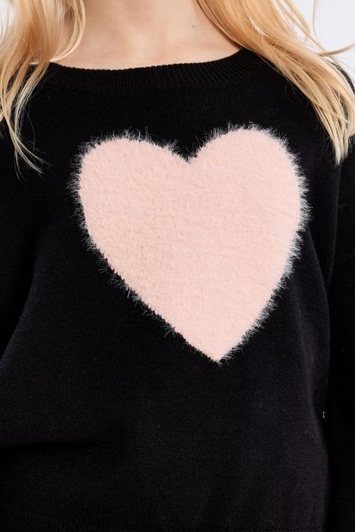 Jersey de manga larga y estampado corazón