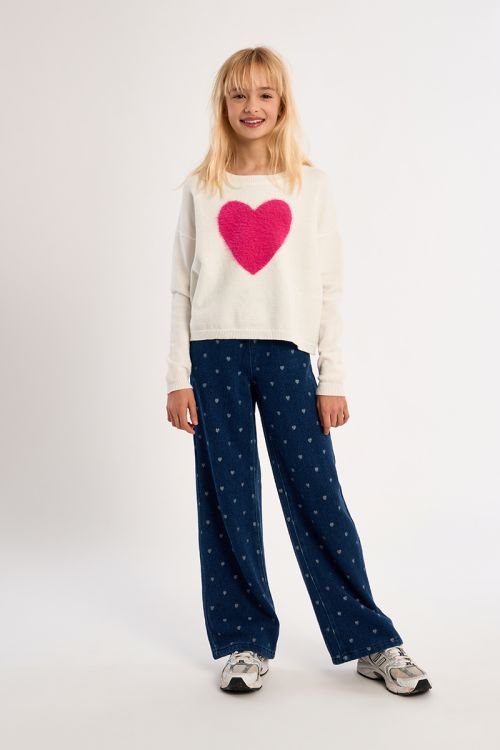 Pull en maille, motif cœur