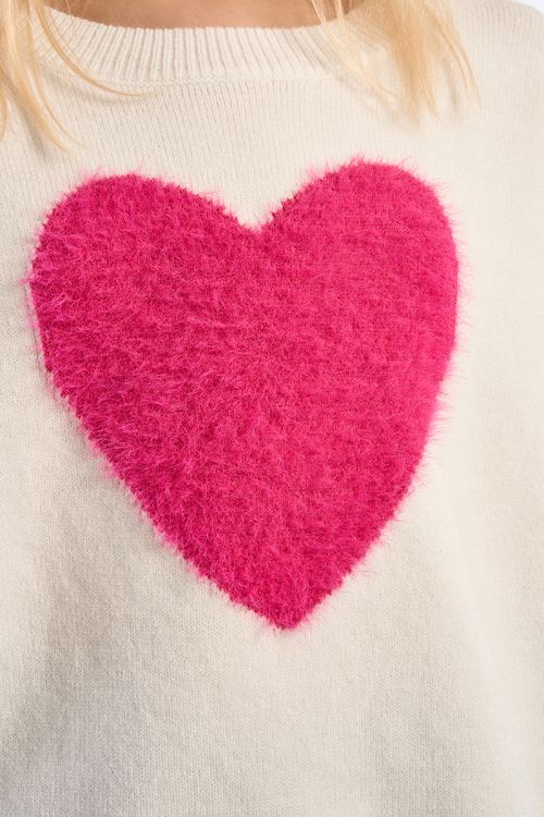 Jersey de manga larga y estampado corazón