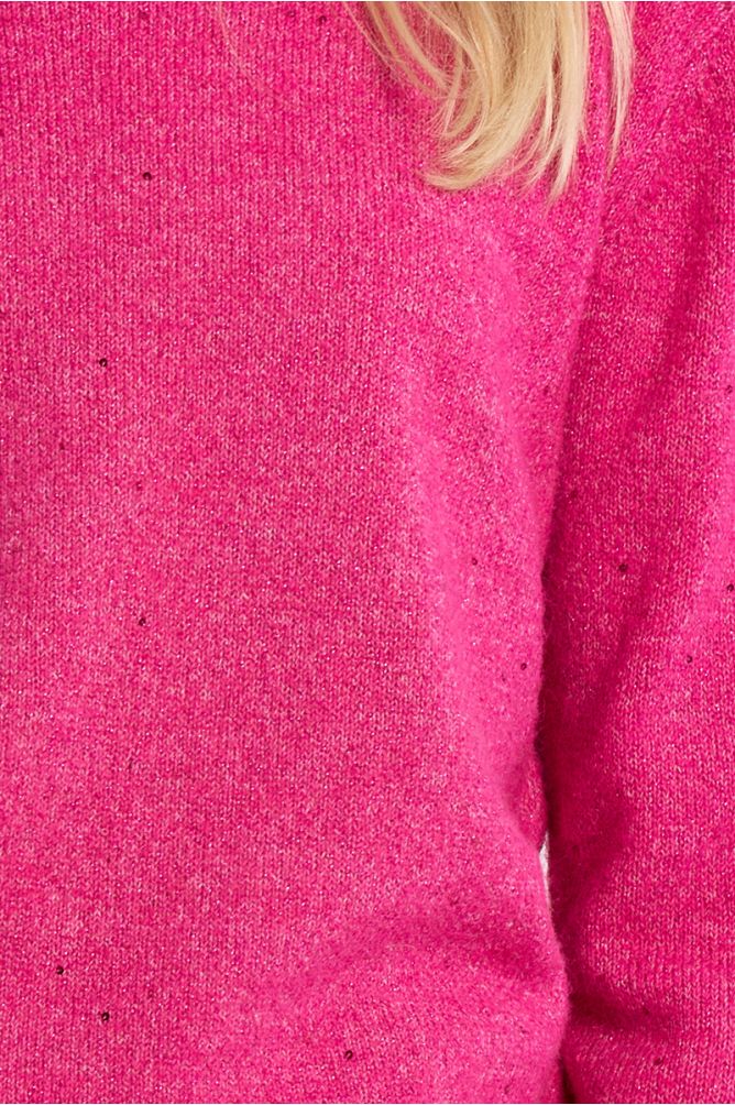 Knitted sweater, sprinkled with sequins