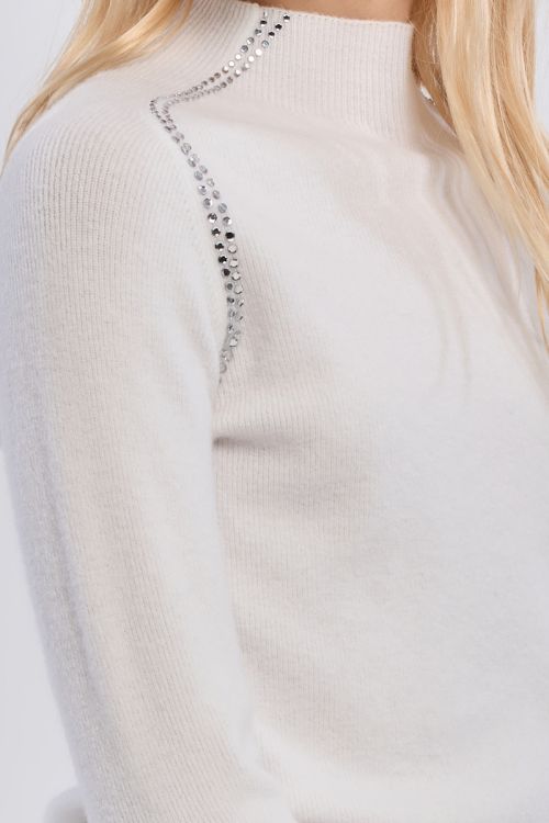 Knitted sweater, rhinestone detail