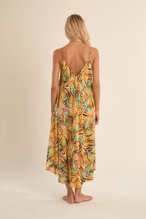 Vestido de tirantes, con estampado.