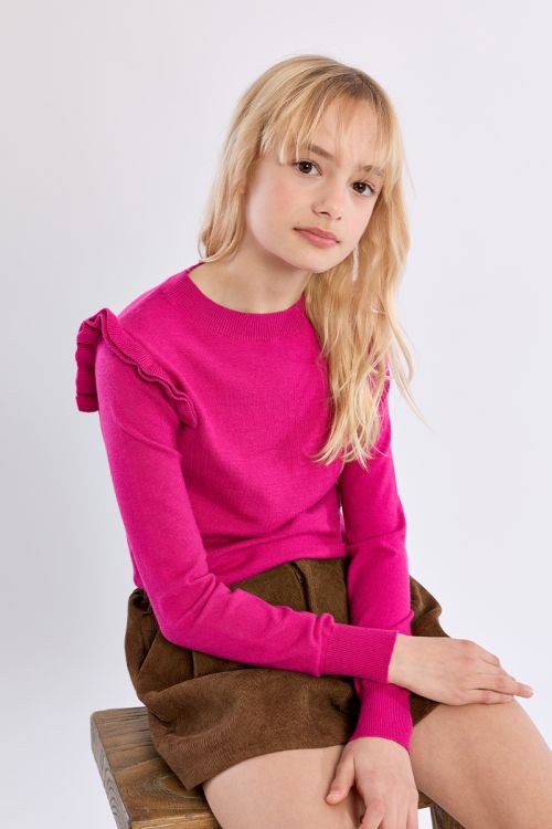Pull en maille, épaules volantées