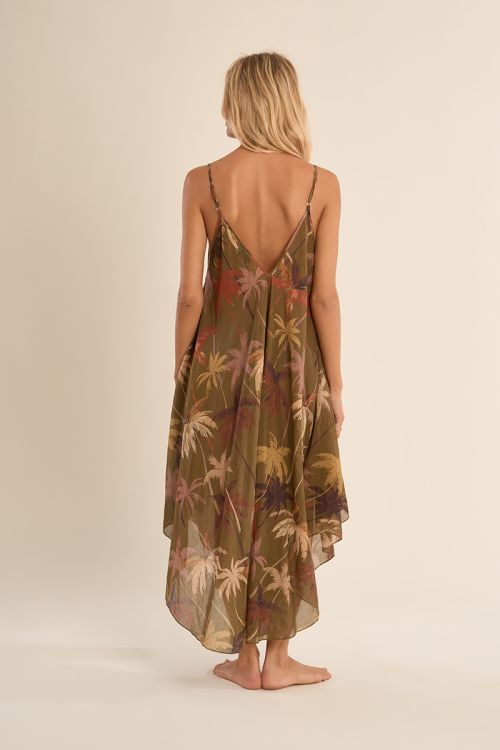 Vestido de tirantes, con estampado.
