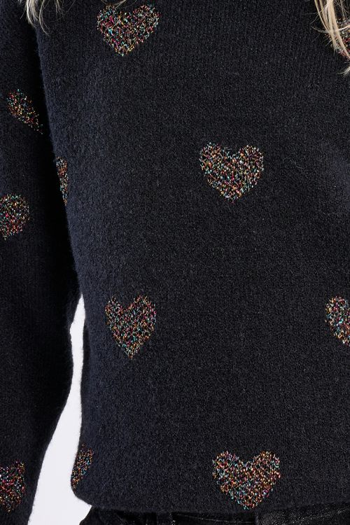 Jersey de manga larga y estampado corazones