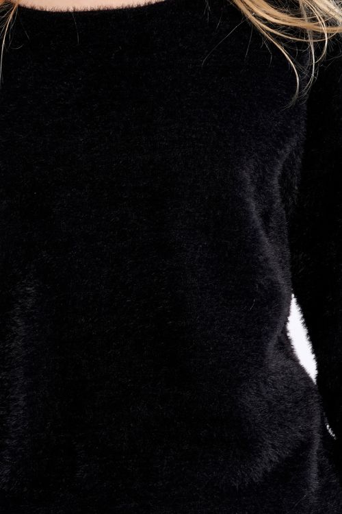 Pull duveteux col rond