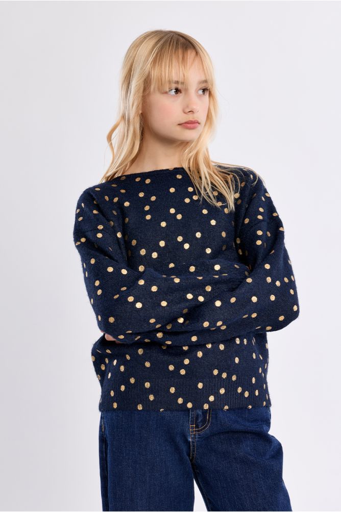 Jersey de manga larga y estampado lunares