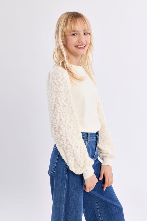 Pull en maille, manches fantaisie