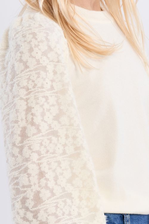 Pull en maille, manches fantaisie