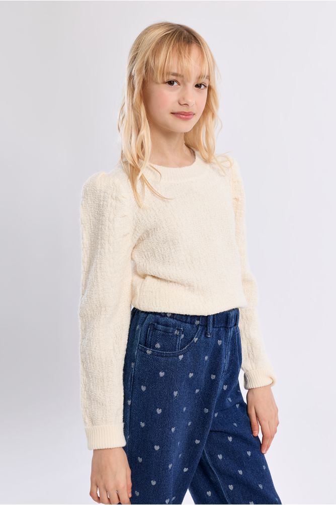 Pull en maille, épaules froncées