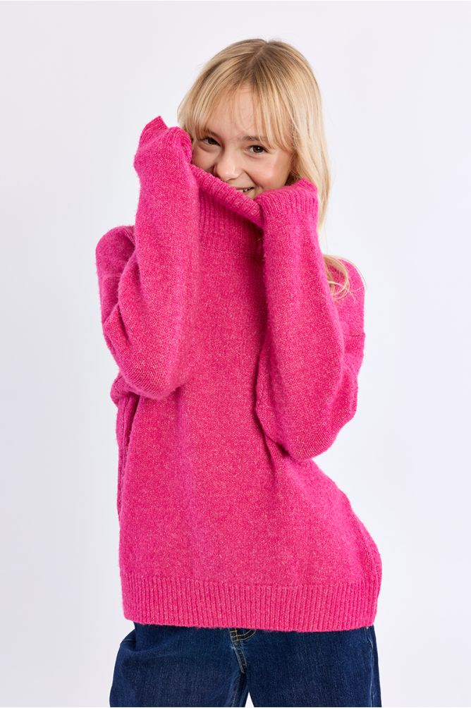Pull oversize, col roulé