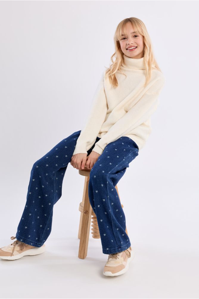 Pull oversize, col roulé