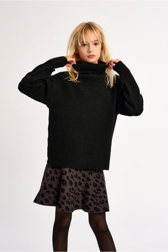 Pull oversize, col roulé