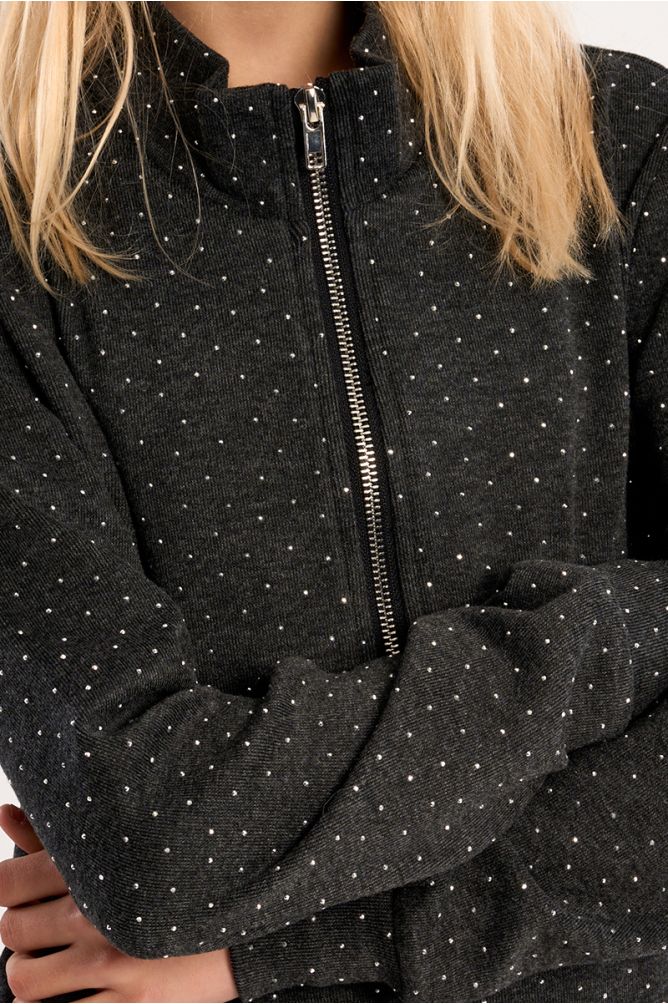 Veste zippée à pois