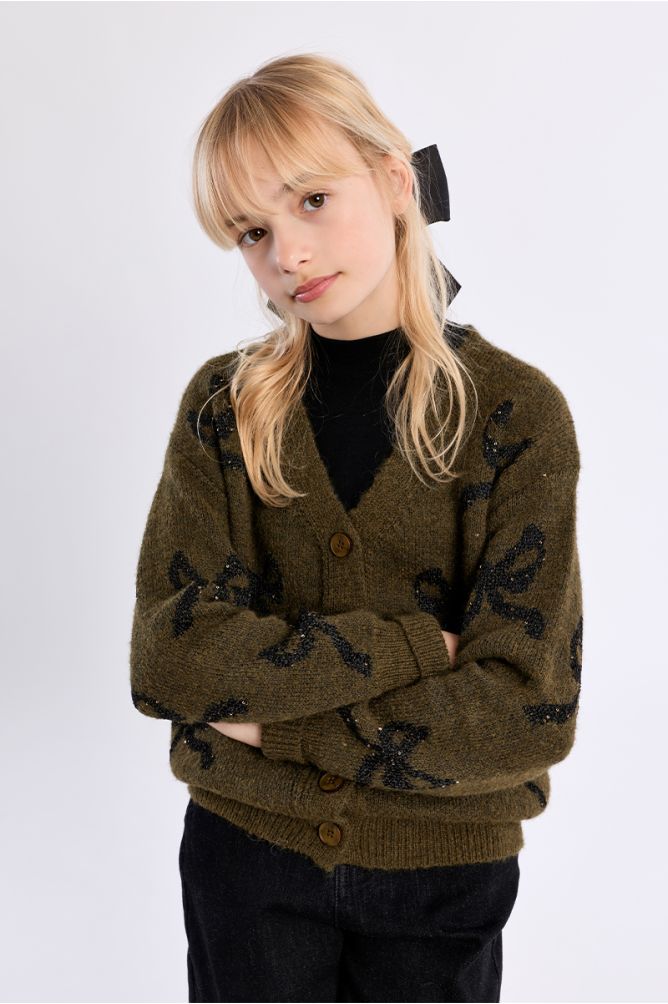 Cardigan à nœuds boutonnés