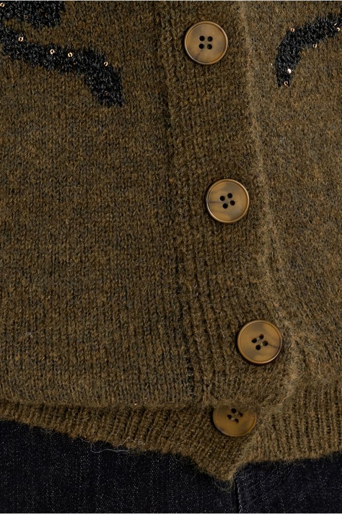 Cardigan with buttoned bows