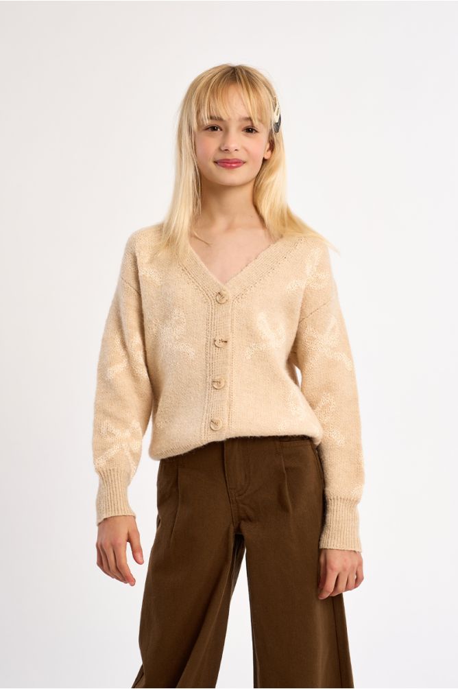 Cardigan with buttoned bows