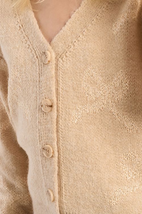 Cardigan with buttoned bows