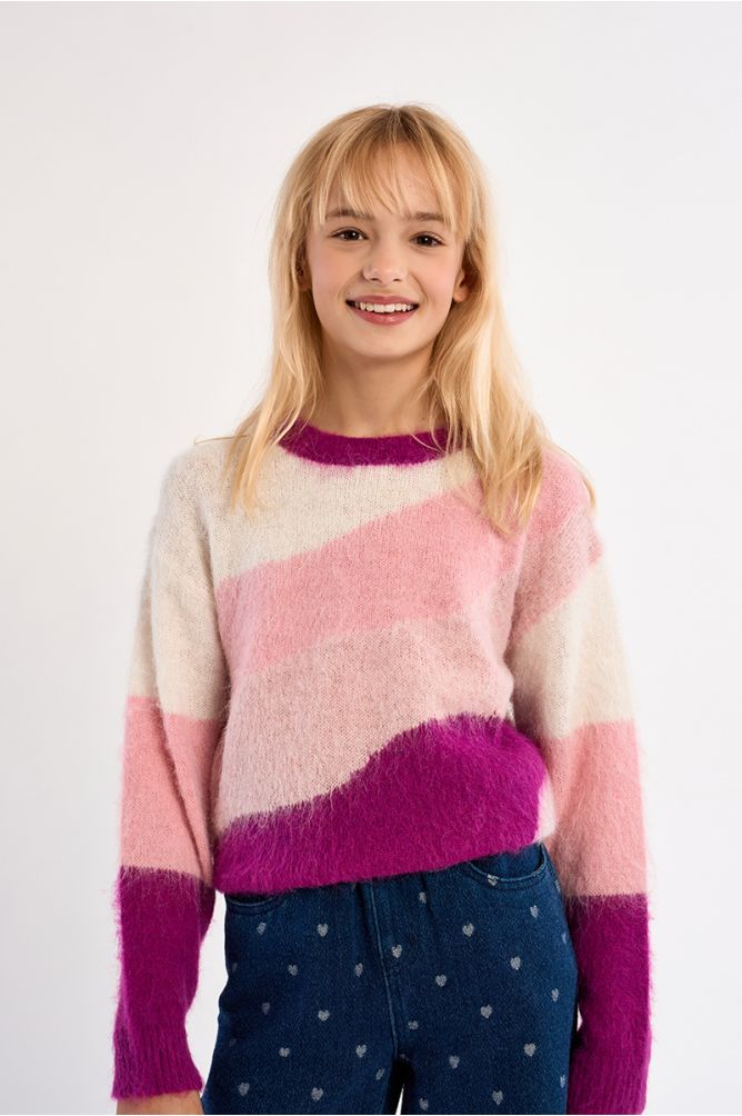 Brushed knit sweater