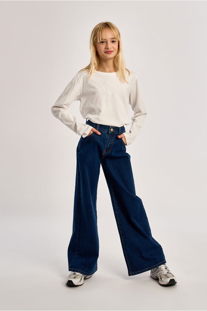 Long-sleeved T-shirt, lace detail