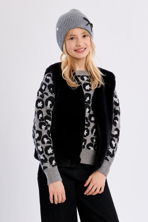 Veste sans manches en fausse fourrure